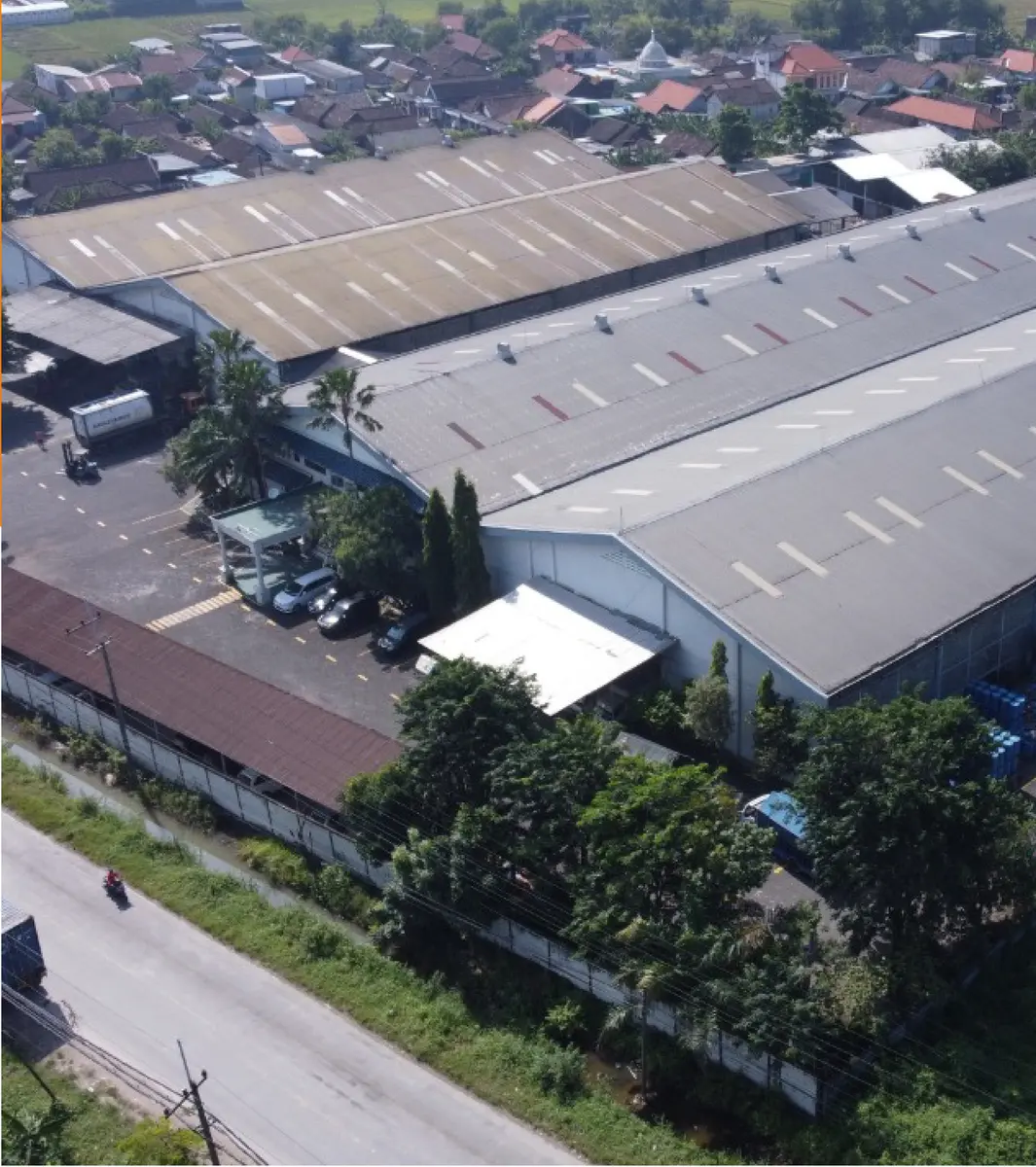 Aerial view of the PT Warnatama Cemerlang plant