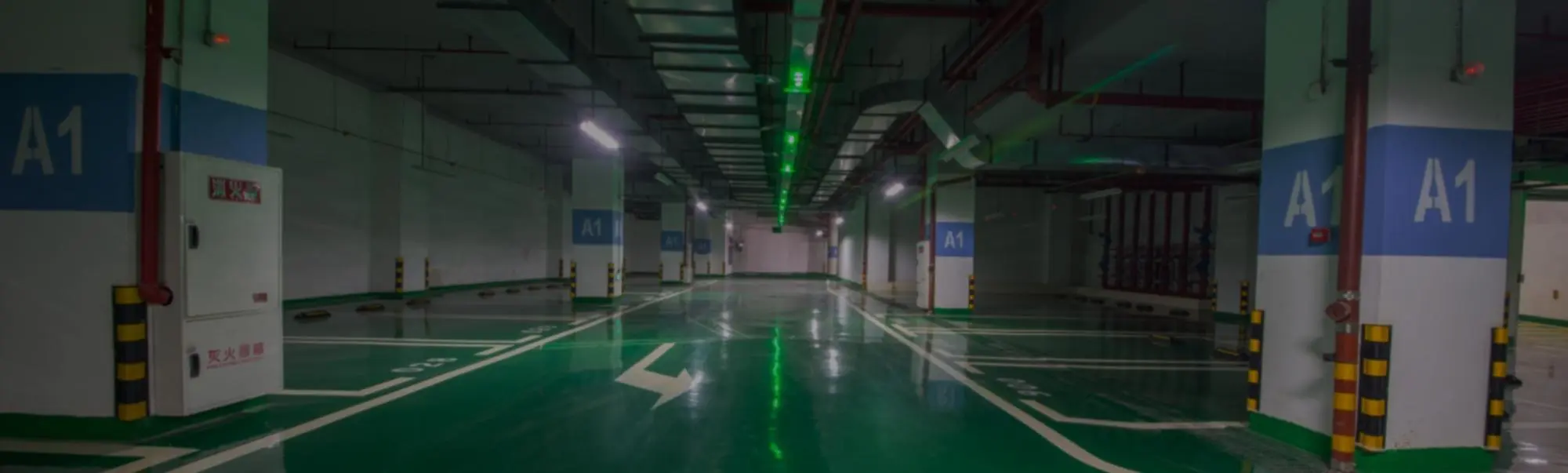 Green car park floor with Ichiban Floor Coating